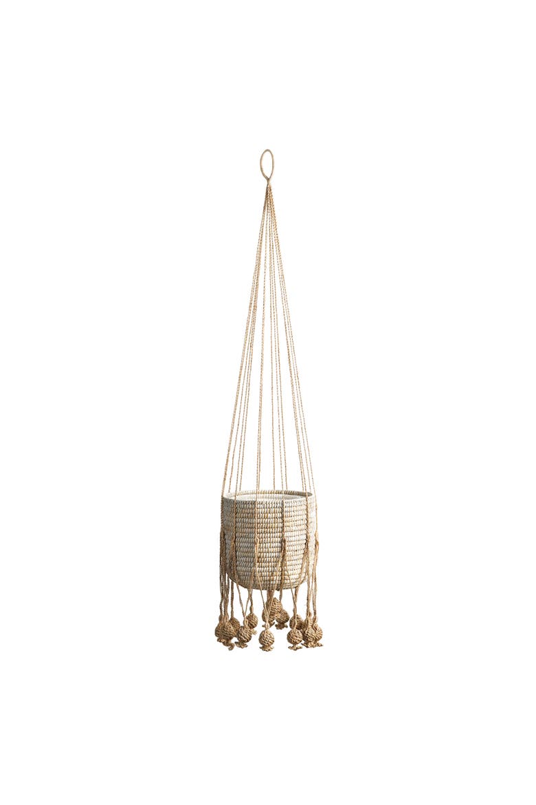 Gaia Jute Hanging Basket 11.75", Main, color, Off-White