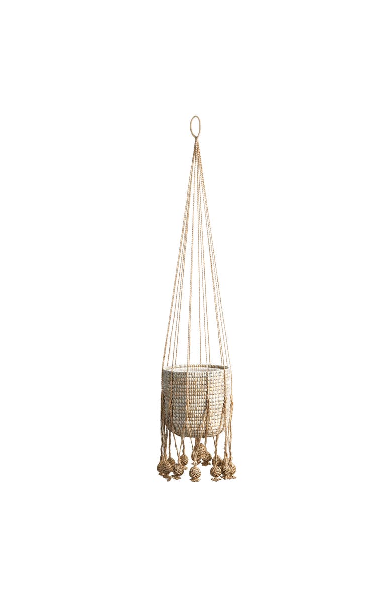 Napa Home & Garden Gaia Jute Hanging Basket 11.75", Main, color, Off-White