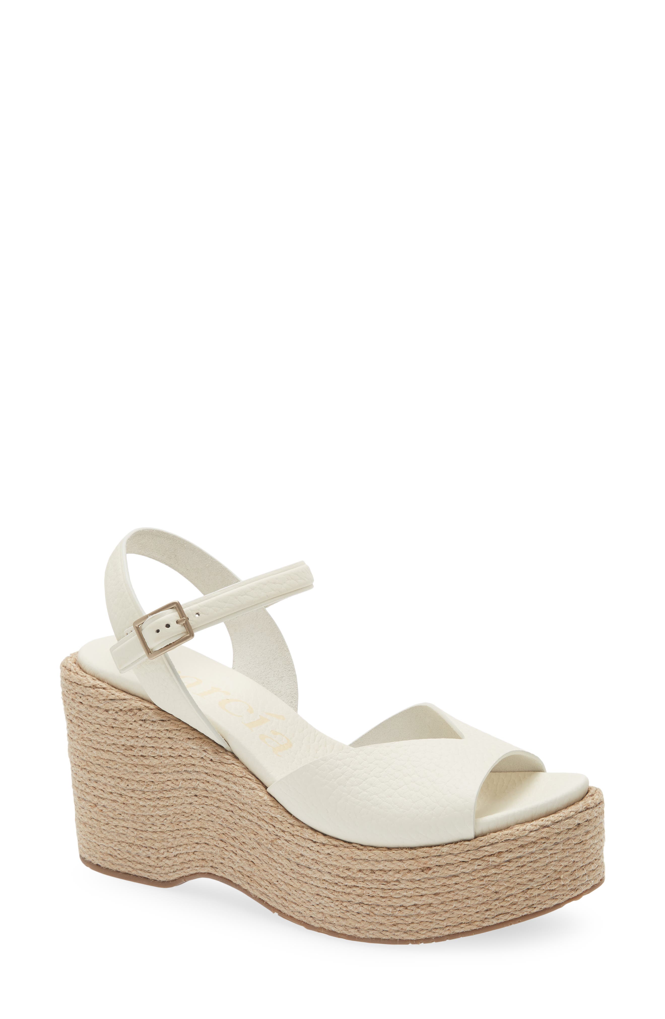 Pedro Garcia Doina Ankle Strap Platform Sandal, Main, color, Creme Cervo
