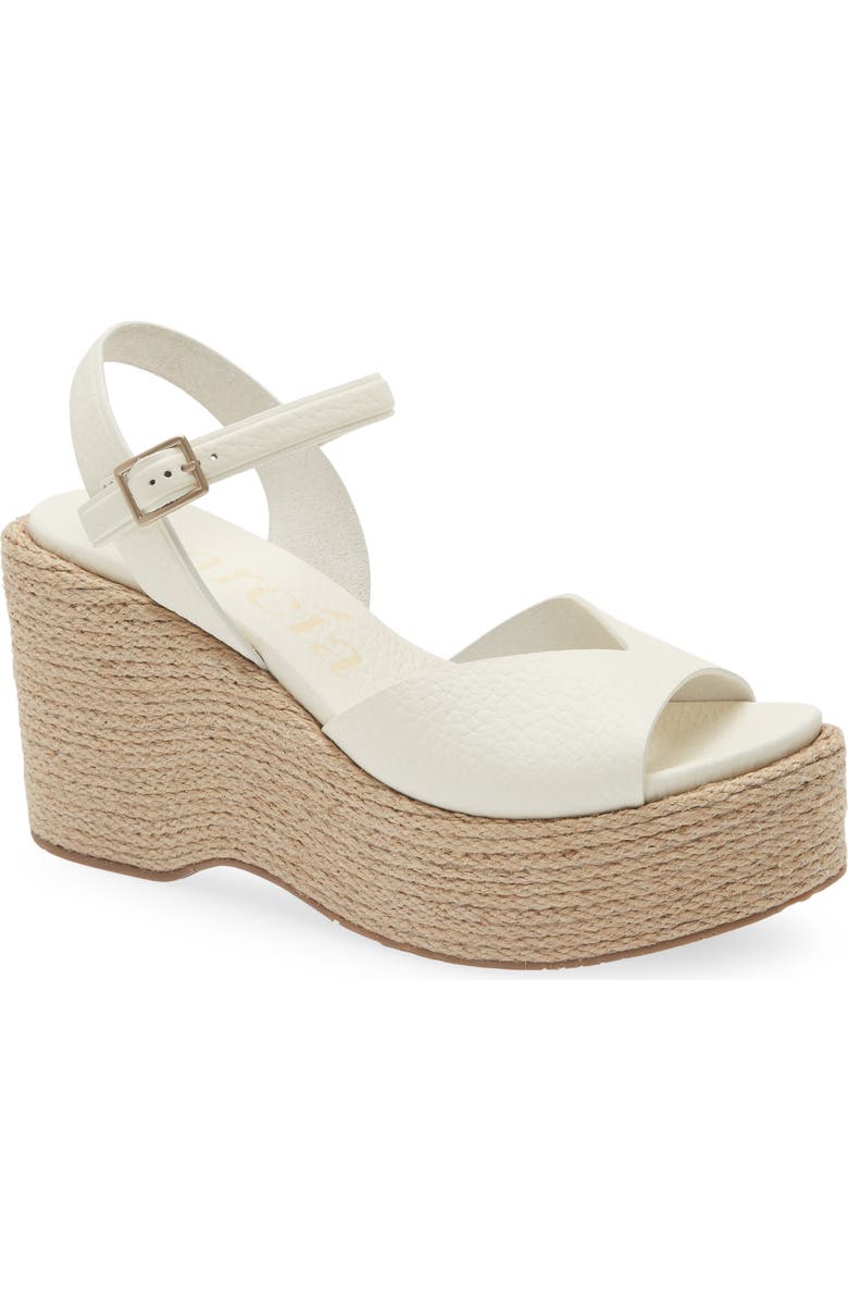 Pedro Garcia Doina Ankle Strap Platform Sandal, Main, color, Creme Cervo
