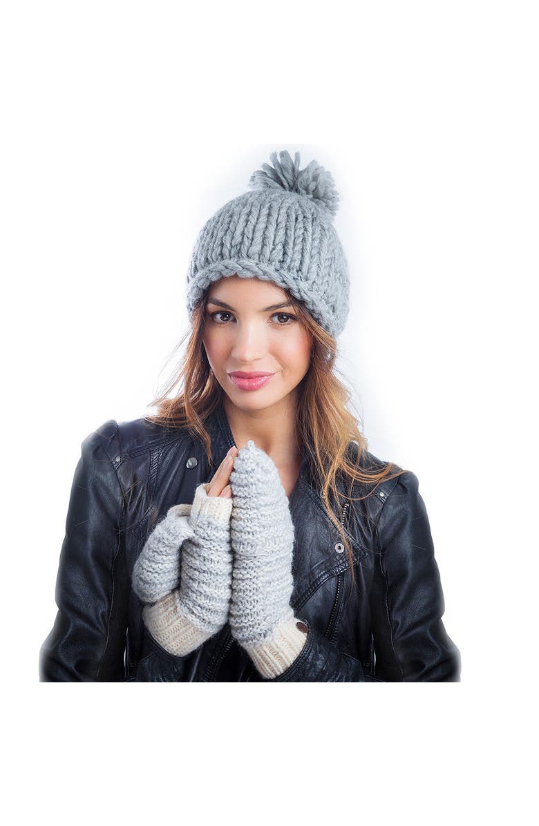 Nirvanna Designs Speckle Knit Mittens, Alternate, color, Black