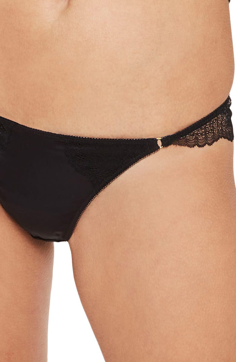 Topshop Raven Satin Panties, Main, color, 