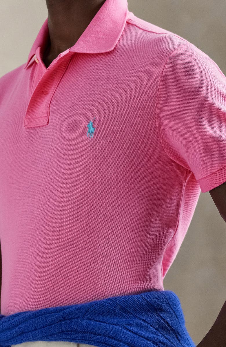 Polo Ralph Lauren Iconic Cotton Piqué Polo, Alternate, color, Baja Pink