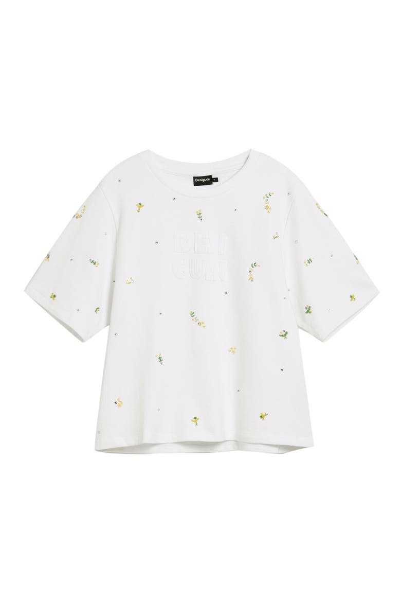 Logo Appliqué T-Shirt, Alternate, color, OFF WHITE