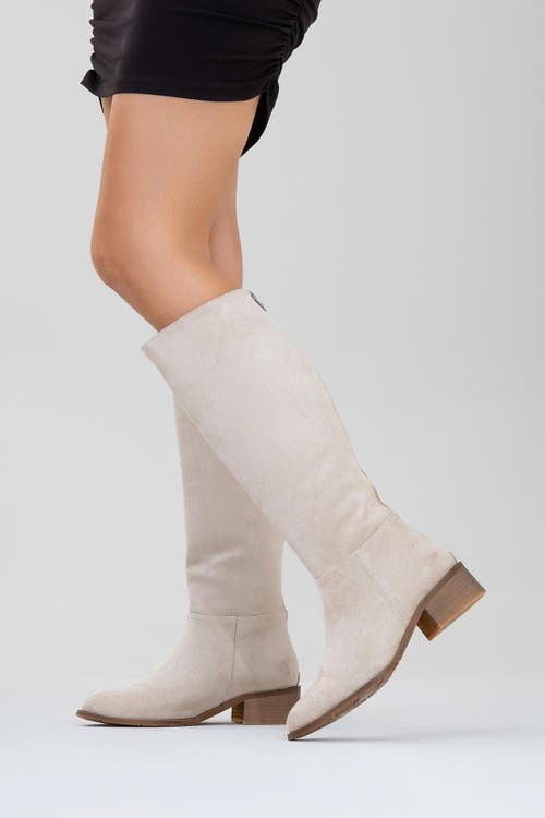Prologue Shoes Svetlo Back Zip Knee High Boot In Neutral