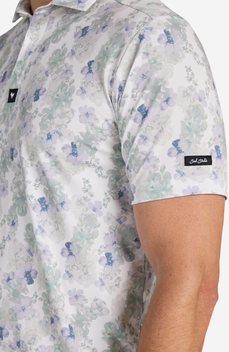 Bad Birdie Core Floral Performance Golf Polo, Alternate, color, New Moon