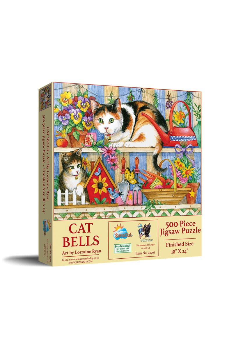 Cat Bells 500 piece Jigsaw Puzzle for Adults, Main, color, Multicolor