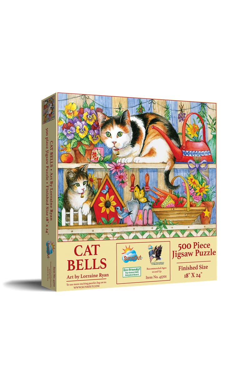 Sunsout Cat Bells 500 piece Jigsaw Puzzle for Adults, Main, color, Multicolor