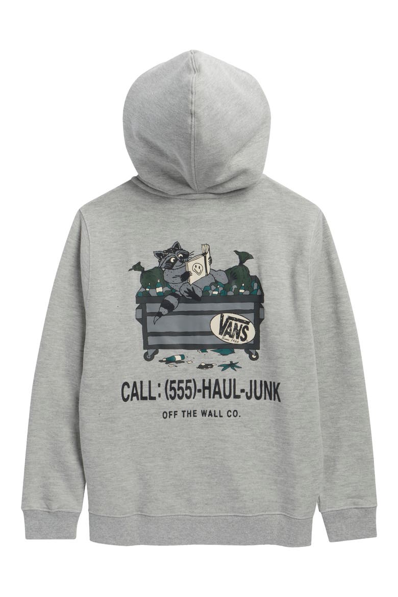 Kids' Dumpster Racoon Zip Hoodie, Alternate, color, CEMENT HEATHER