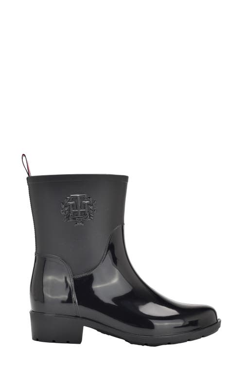 Tommy Hilfiger Crest Rain Boot In Black