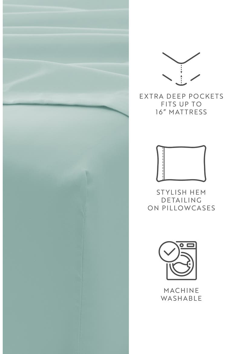 Premium Ultra Soft 4-Piece Bed Sheets Set, Alternate, color, AQUA
