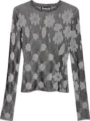 Paolina Russo Illusion Floral Jacquard Sweater