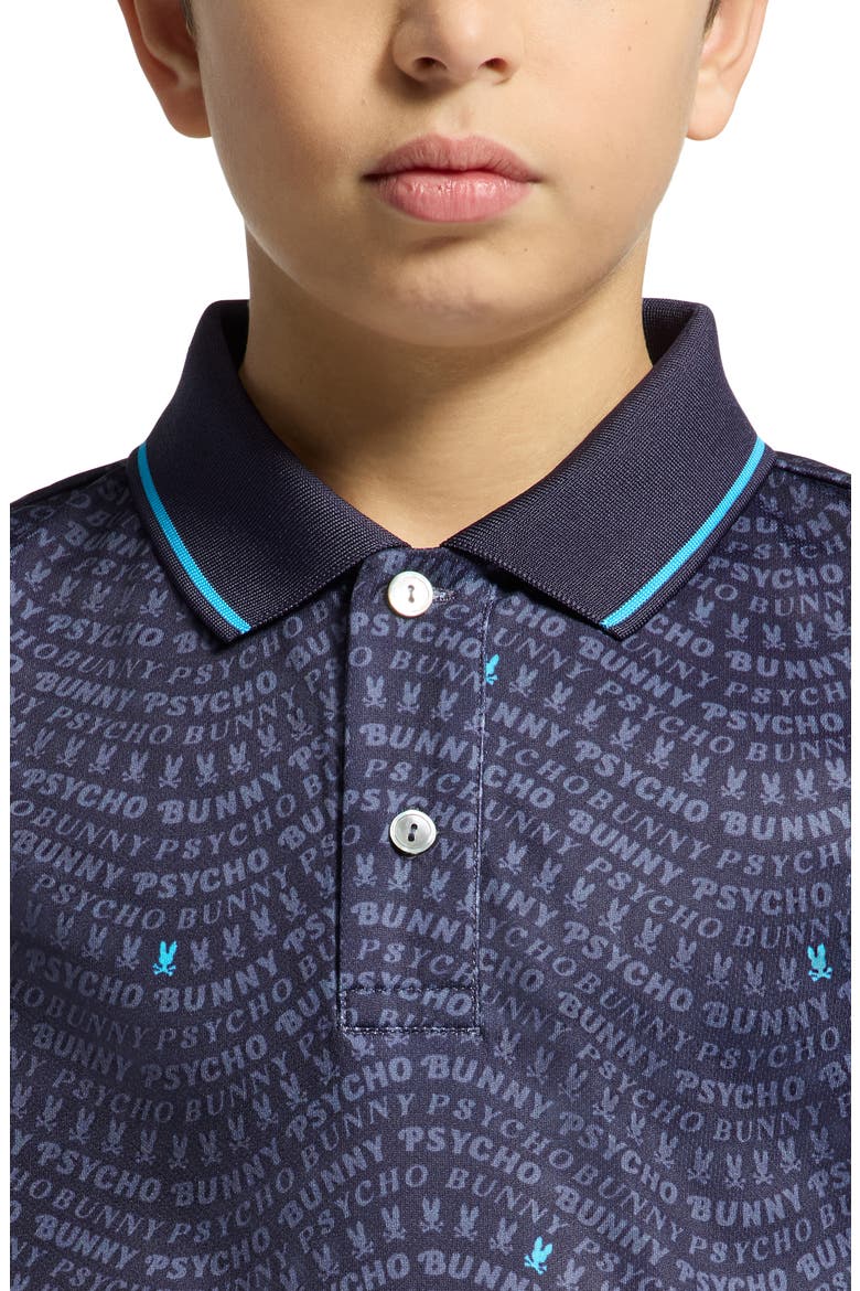 Kids' Winston Logo Print Piqué Polo, Alternate, color, EVENING BLUE