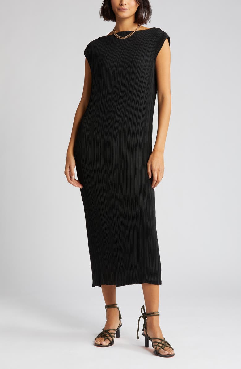 Nordstrom Signature Sleeveless Plissé Midi Dress, Alternate, color,