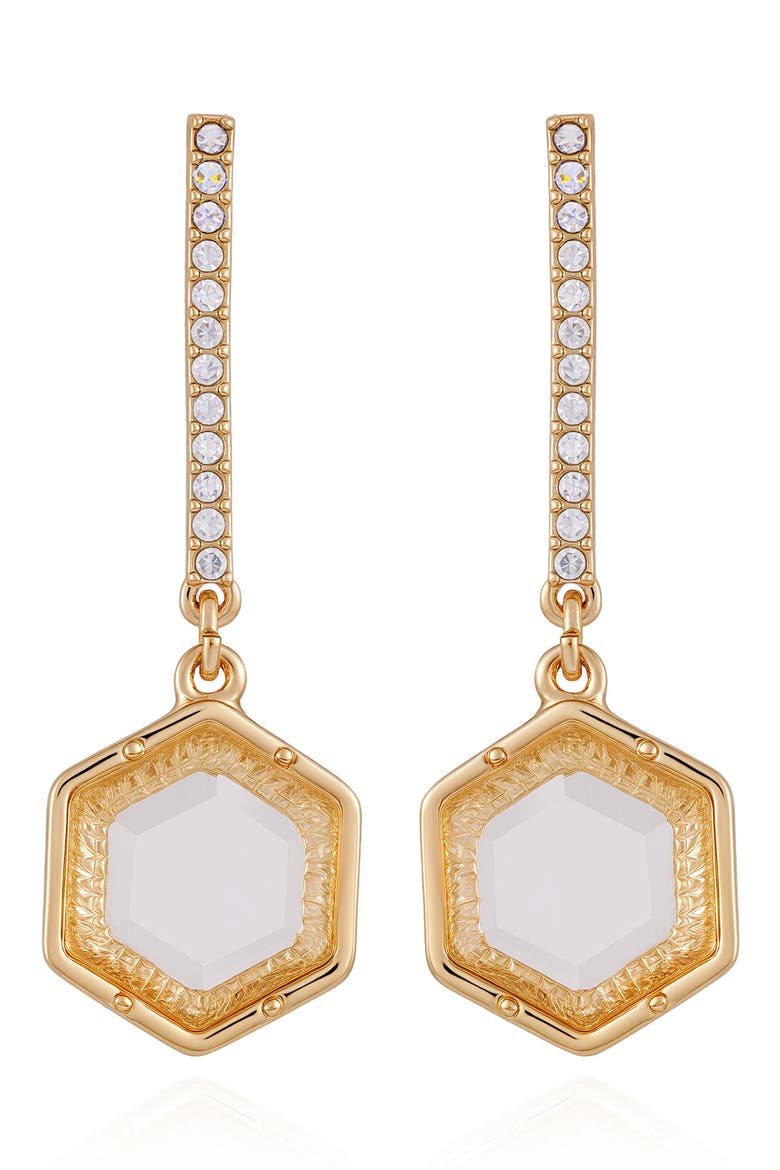 Resin Stone Drop Earrings, Main, color, GOLD TONE