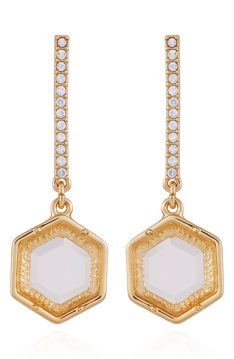 Vince Camuto Resin Stone Drop Earrings, Main, color, Gold Tone