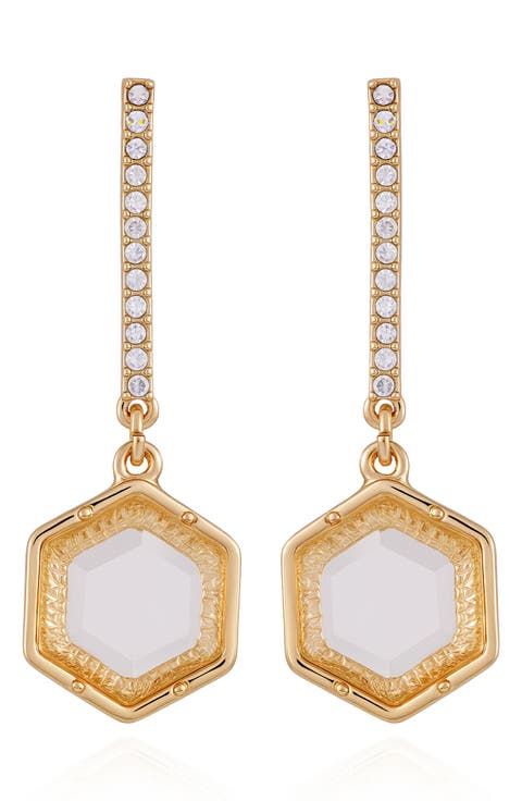 Resin Stone Drop Earrings