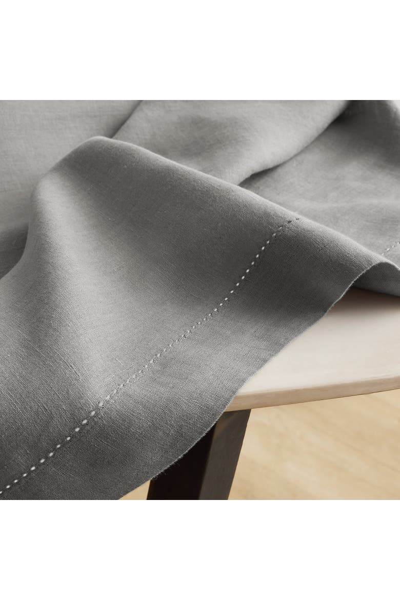 Linen Round Tablecloth - Sonoma Hemstitch, Alternate, color, Grey