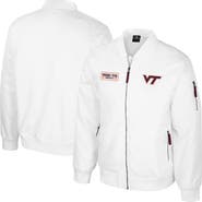 COLOSSEUM Men's Colosseum Virginia Tech Hokies White Rabbit Full-Zip Bomber Jacket
