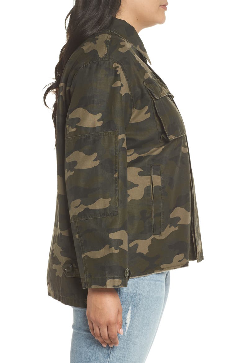 Levi's® High/Low Shirt Jacket, Alternate, color, DARK CAMO
