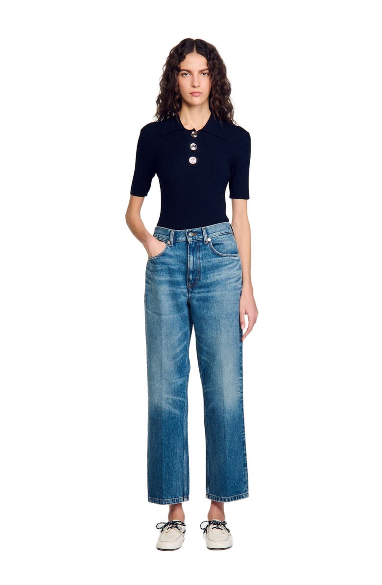 SANDRO Polo-neck sweater, Alternate, color, 