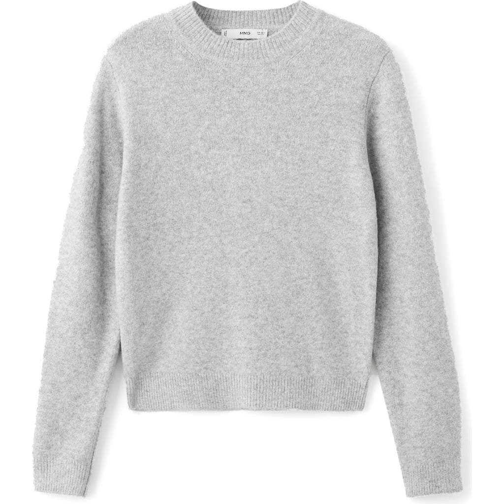 Mango Crewneck Sweater In Gray