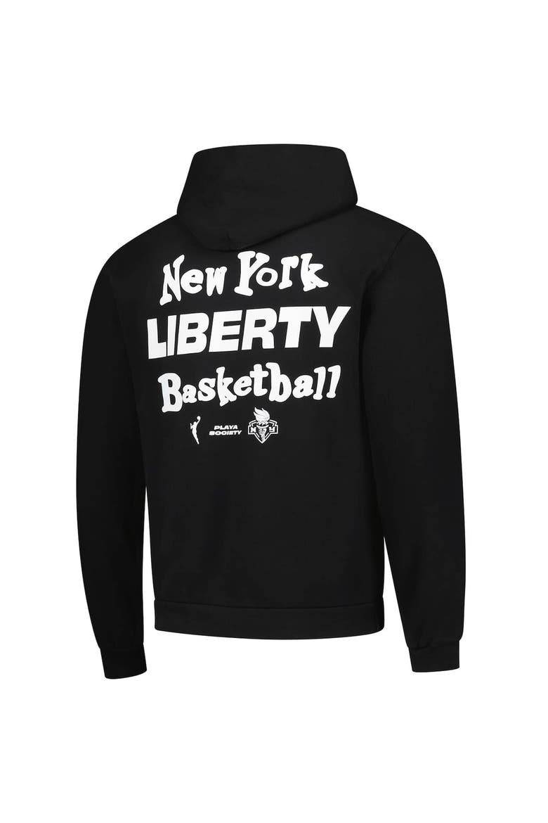 Unisex Playa Society Black New York Liberty Team Pullover Hoodie, Alternate, color, Black