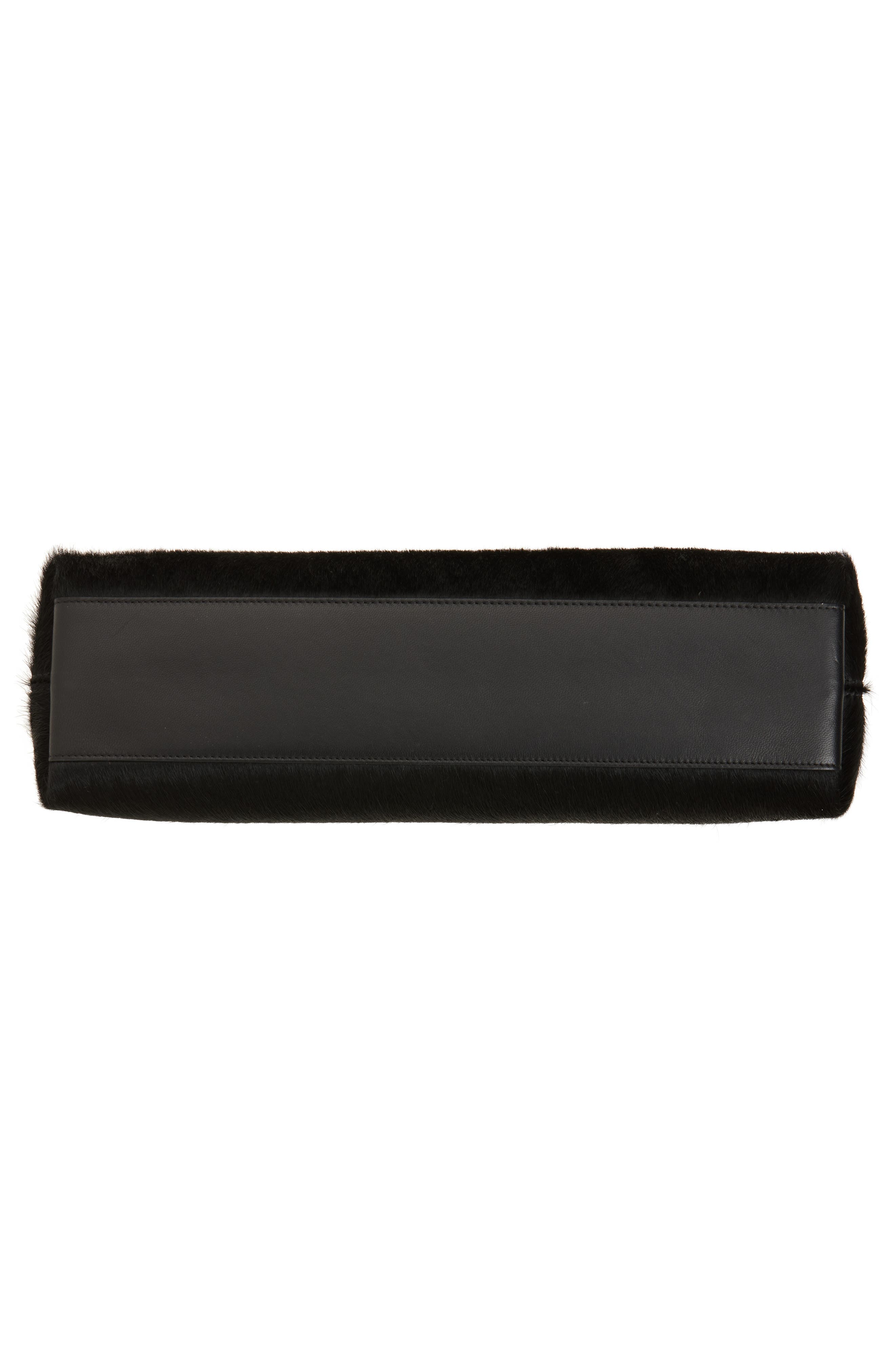 Jacquemus La Pochette The Salon Genuine Calf Hair Shoulder Bag, Alternate, color, Black
