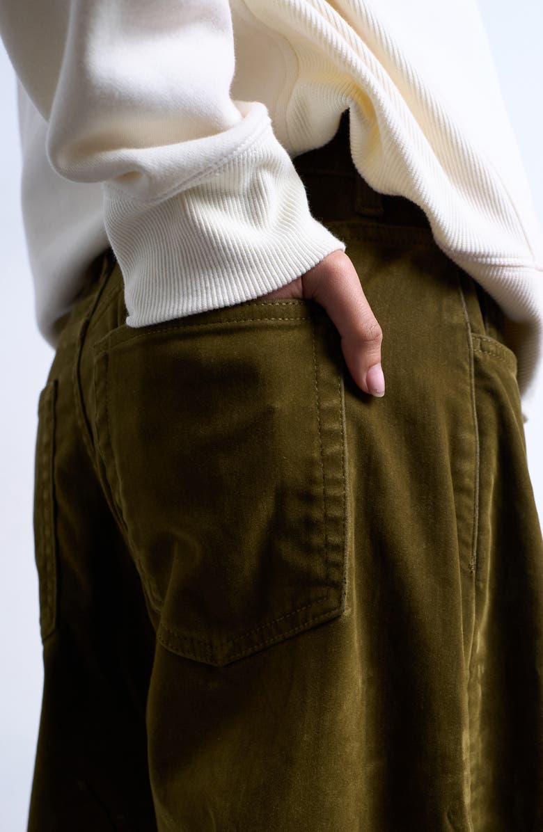 Topshop Velvet Barrel Leg Pants, Alternate, color,