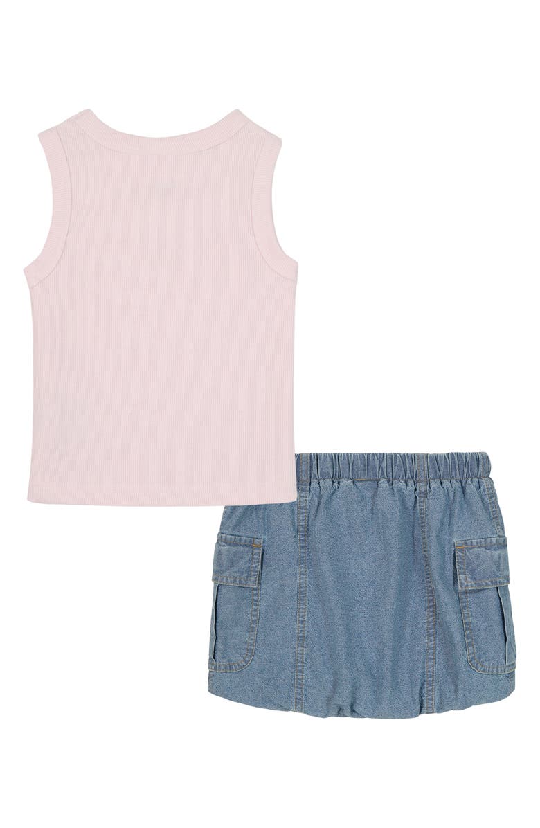 Calvin Klein Kids' Rib Tank & Denim Skort Set, Alternate, color, 