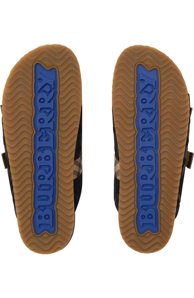 Burberry Check Denim Urchin Sandals, Alternate, color, Black