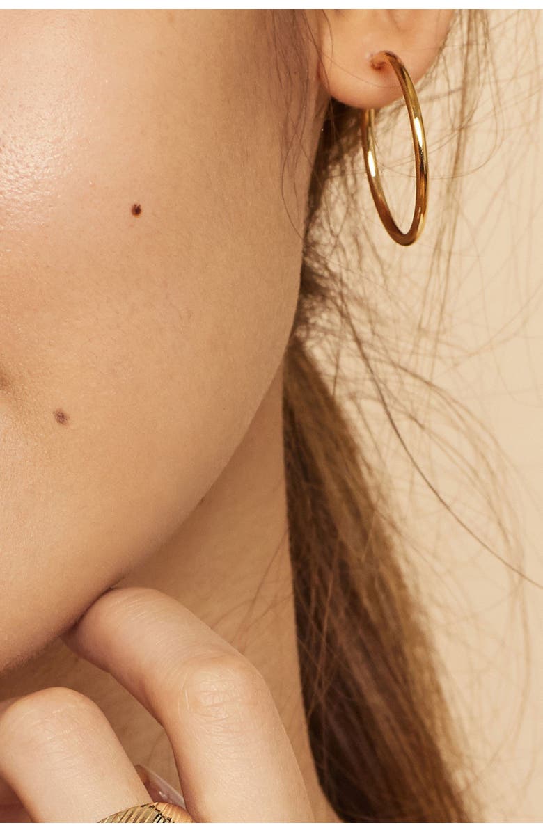 Oradina 14K Gold Everything Hoop Earrings, Alternate, color, White Gold