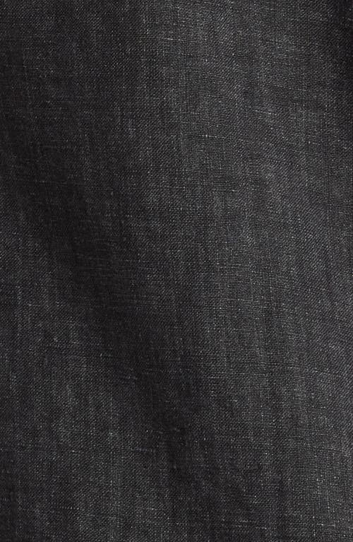 Eileen Fisher High Collar Organic Linen Jacket In Graphite