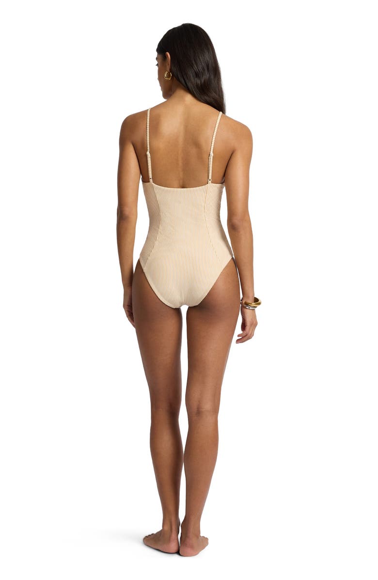 Onia Chelsea One-Piece Swimsuit, Alternate, color, Ochre/White