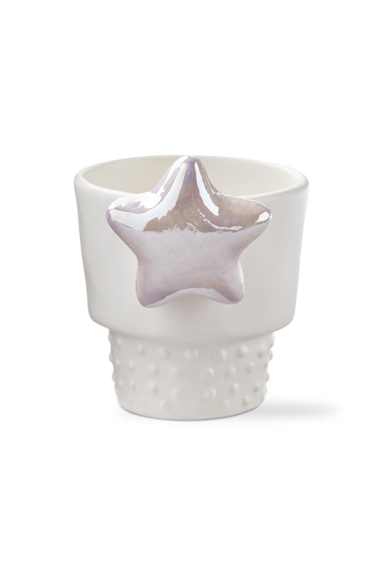 Star Planter Mini Garden Pot White Multi Earthenware 2.53x2.3x3 in, Main, color, White