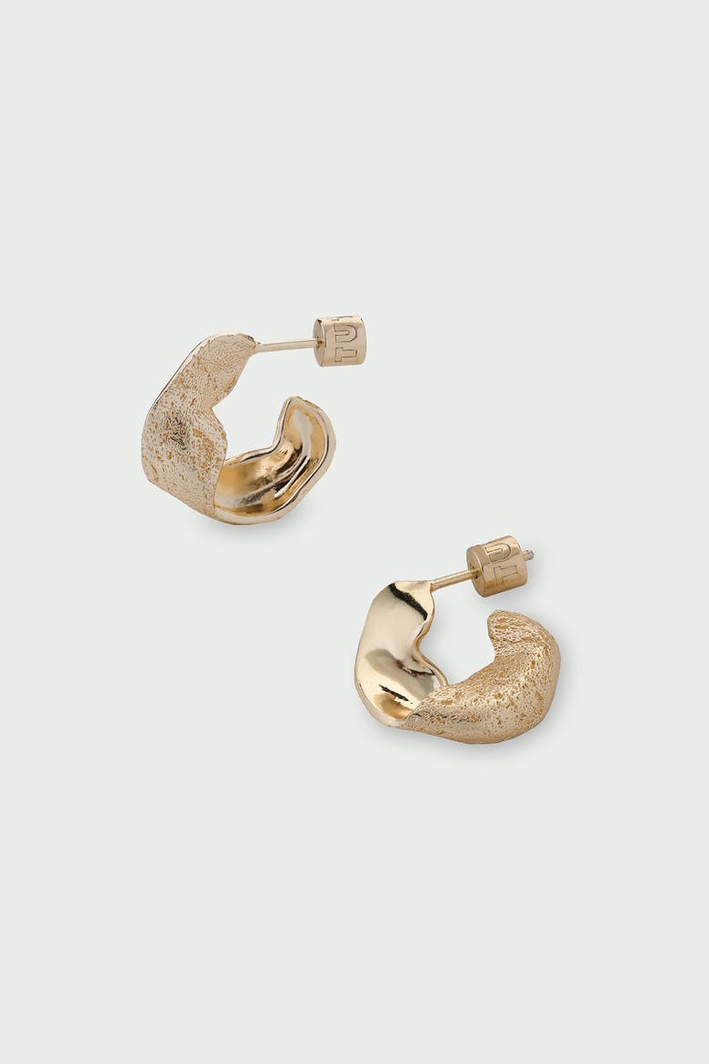 Wave Earrings, Alternate, color, Gold