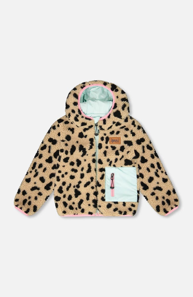 Deux par Deux Reversible Mid-Season Jacket Leopard, Main, color,