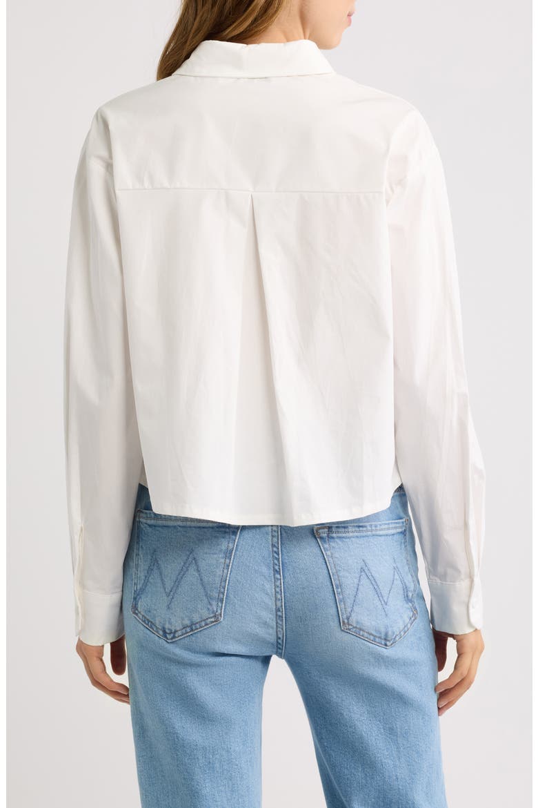 Bronagh Crop Button-Up Shirt, Alternate, color, WHITE
