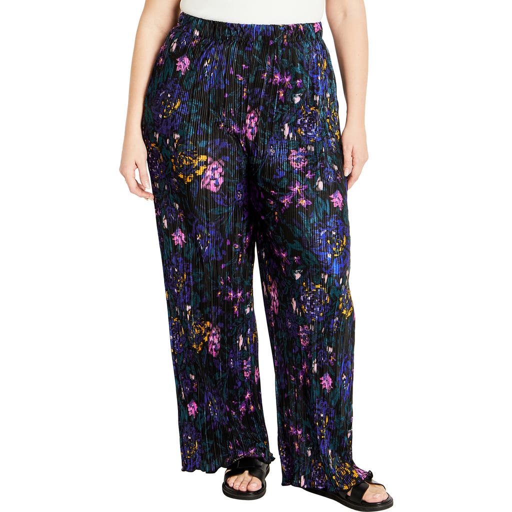 City Chic Kira Print Pants In Multi