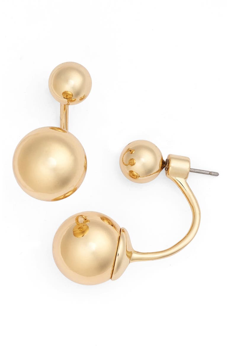 kate spade new york drop back earrings, Main, color, GOLD