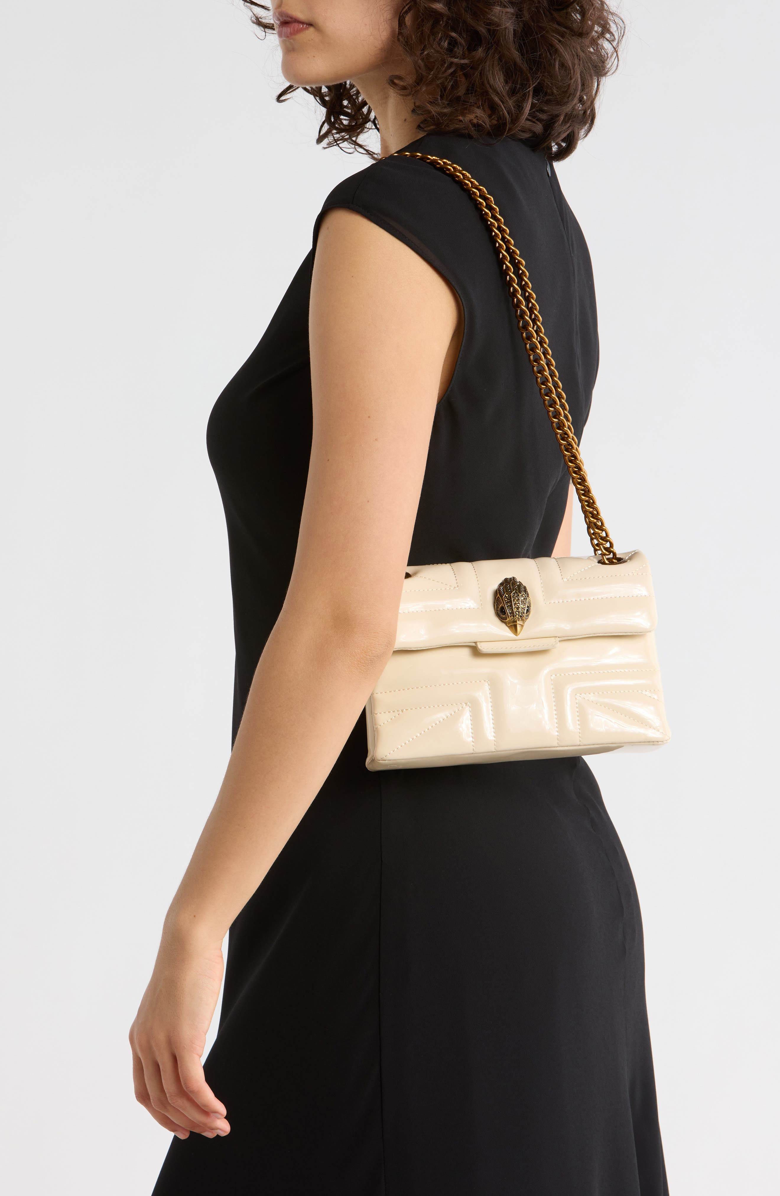 Kurt Geiger London Kensington Mini Quilted Crossbody Bag, Alternate, color, Cream