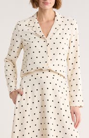 MELLODAY Long Sleeve Drawstring Hem Button-Up Shirt