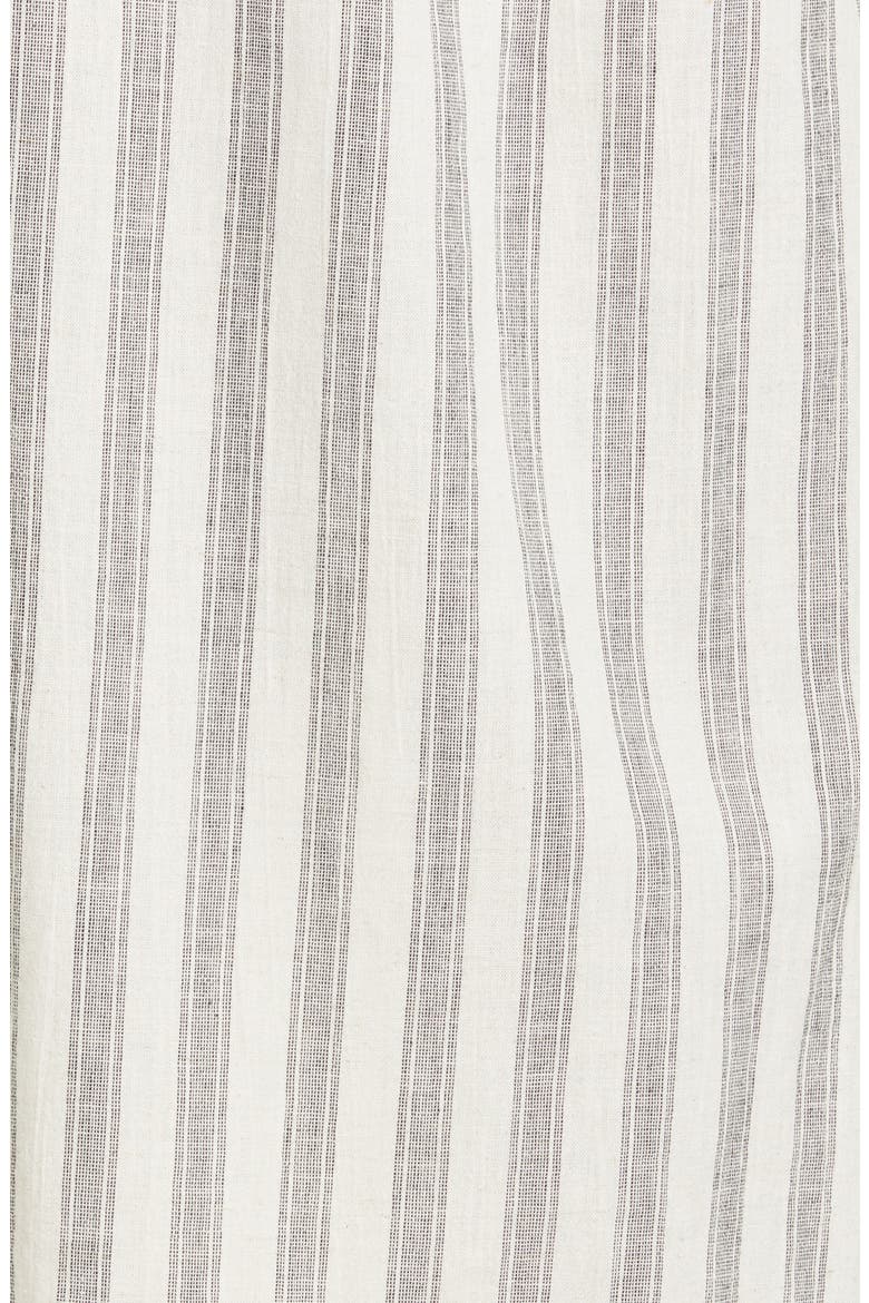 Malia Long Sleeve Stripe Cotton & Linen Midi Dress, Alternate, color, NATURAL/ BLACK STRIPE