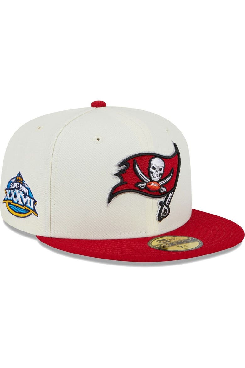 Men's New Era Cream Tampa Bay Buccaneers Retro 59FIFTY Fitted Hat, Main, color, Cream