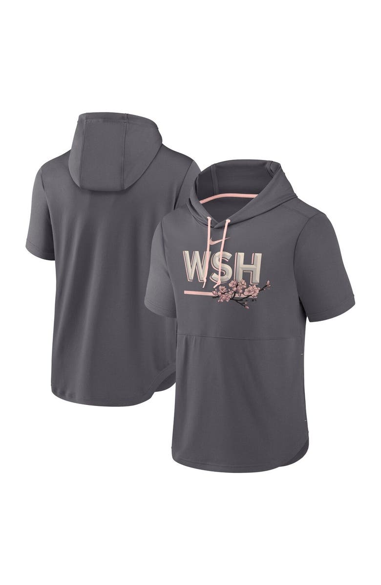 Nike Men's Nike Charcoal Washington Nationals City Connect Short Sleeve Pullover Hoodie, Main, color,