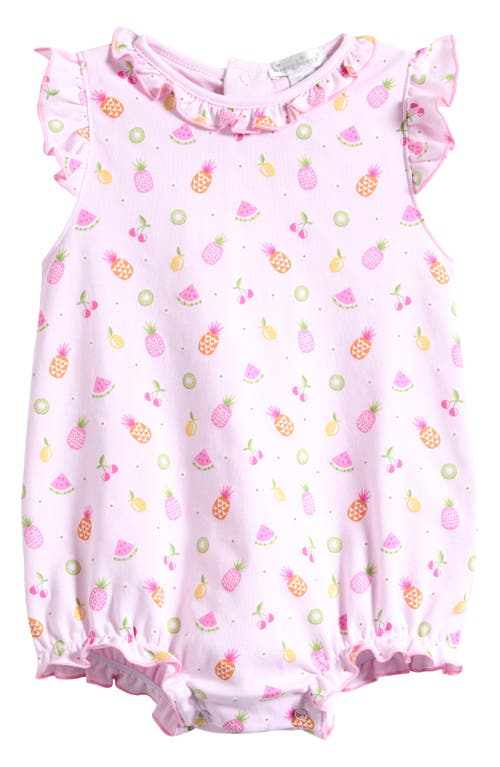 Kissy Kissy Print Pima Cotton Bubble Bodysuit In Multi Pink