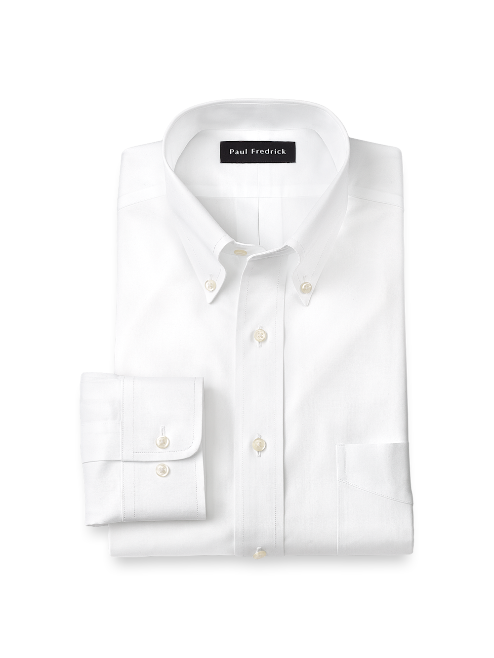 Non-iron Cotton Pinpoint Solid Button Down Collar Dress Shirt - image 3