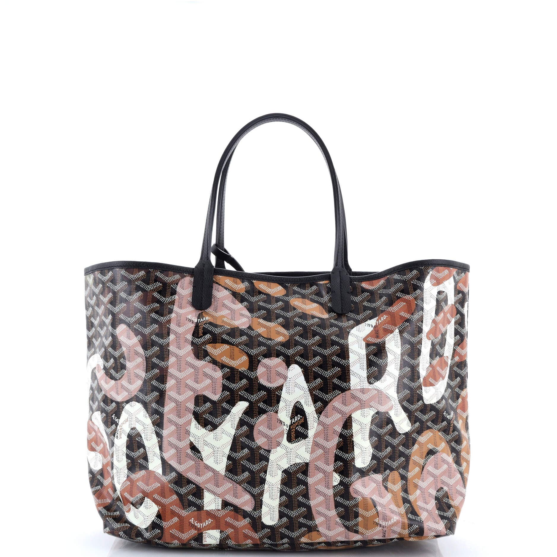 Pre-Owned Goyard Saint Louis Tote Lettres Camouflage Coated Canvas PM, Main, color, 