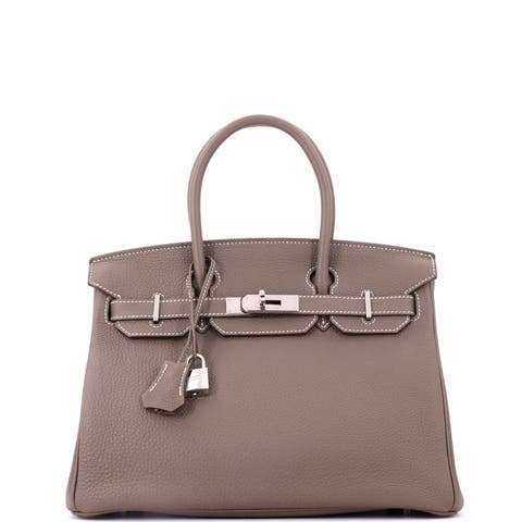 Birkin Handbag Grey Togo with Palladium Hardware 30
