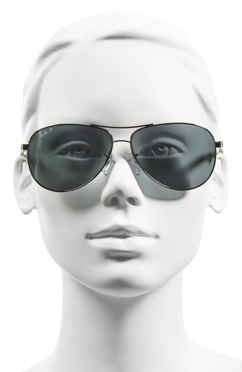 Ray-Ban 'TECH' Polarized 61mm Aviator Sunglasses, Alternate, color,